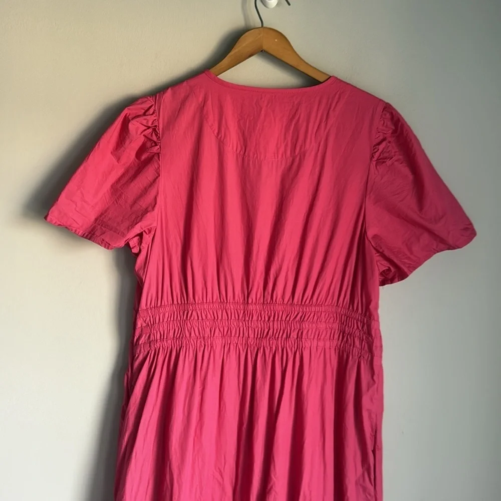 Quince Hot Pink Short-Sleeve Tiered Maxi Dress - Picture 9 of 13
